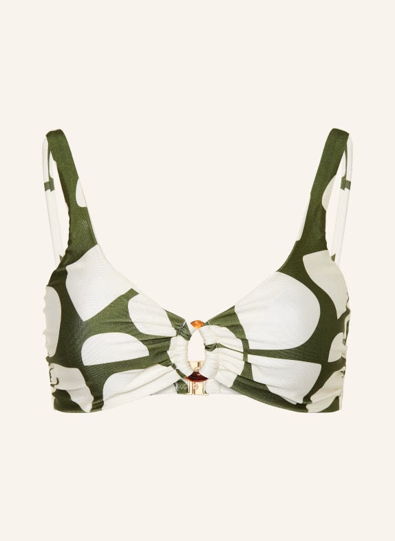 MRS & HUGS Bralette bikini top OLIWKOWY / BIAŁY