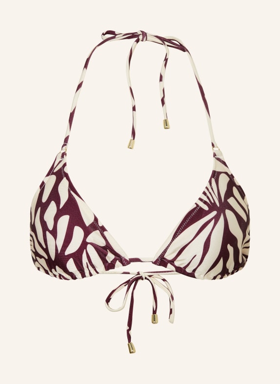 MRS & HUGS Trójkątny stanik bikini FIOLETOWY / BIAŁY