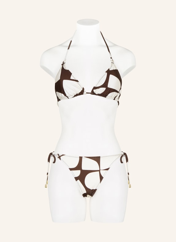 MRS 
HUGS Triangel-Bikini-Top DUNKELBRAUN / WEISS