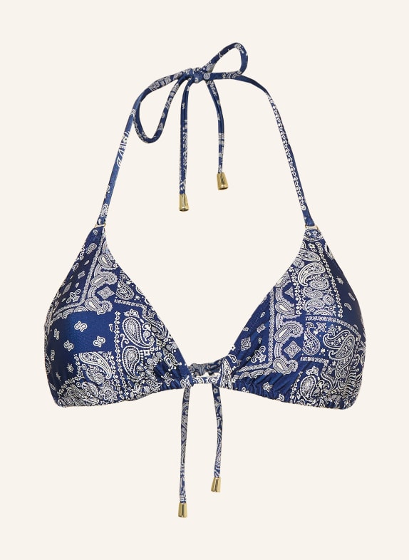 MRS & HUGS Trójkątny stanik bikini GRANATOWY / KREMOWY