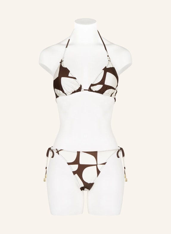 MRS & HUGS Triangel bikinibroekje MARRON FONCÉ / WIT