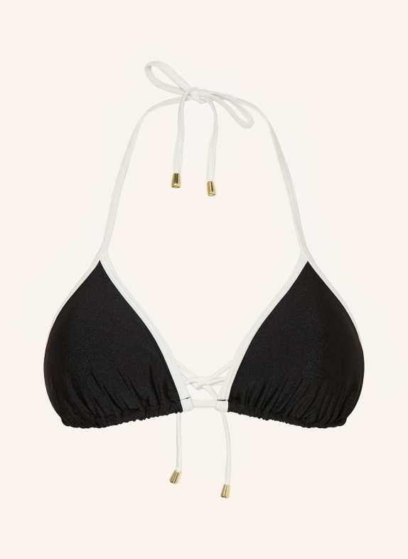 MRS & HUGS Trójkątny stanik bikini CZARNY / BIAŁY