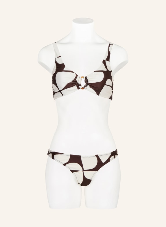 MRS & HUGS Bikinibroekje met hoge taille MARRON FONCÉ / WIT