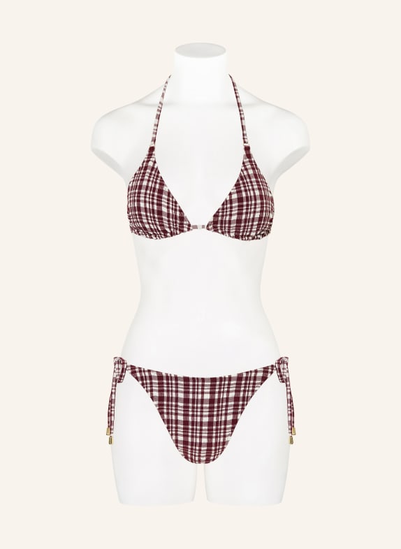 MRS & HUGS Triangel bikinibroekje DONKERPAARS / WIT
