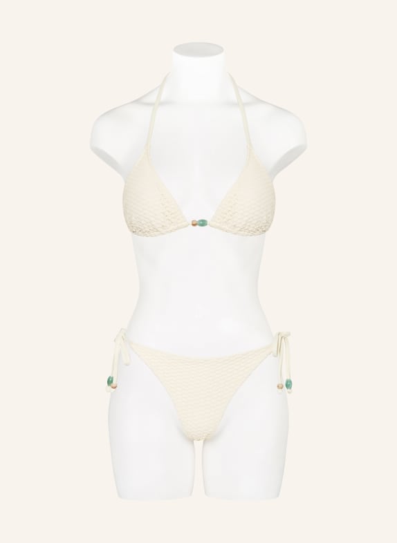MRS & HUGS Triangelbikini-broekje met sieradenparels ECRU / LICHTBRUIN / TURQUOISE
