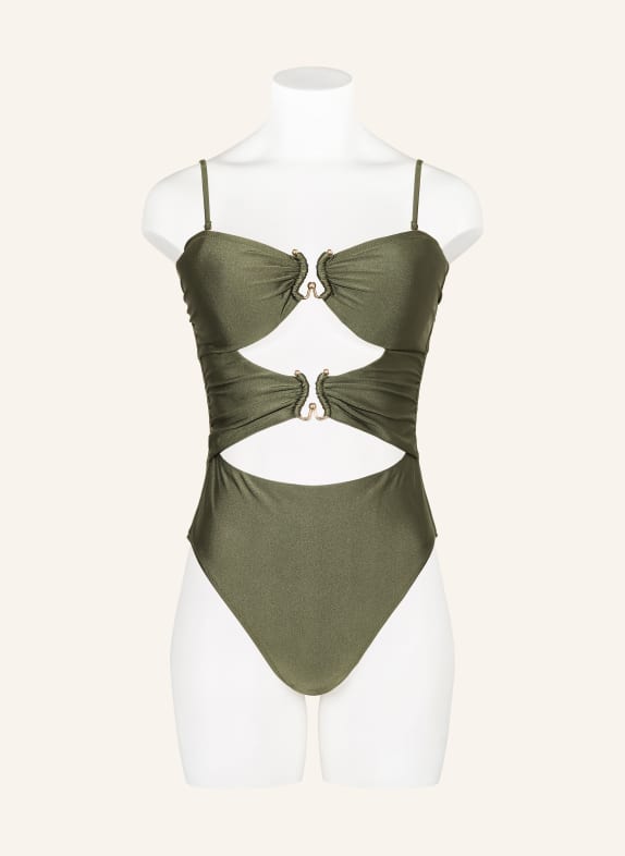 MRS & HUGS Bandeau-badpak met uitsnijdingen GROEN