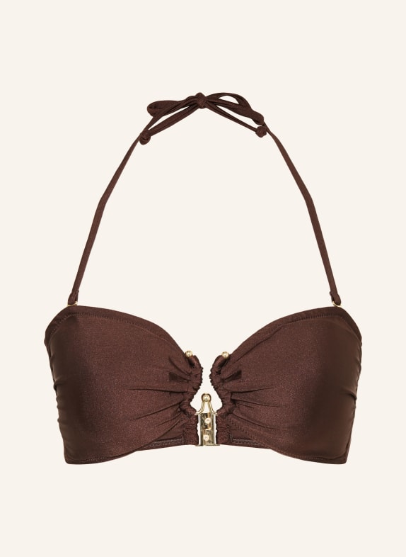 MRS & HUGS Góra bikini typu bandeau CIEMNOBRĄZOWY
