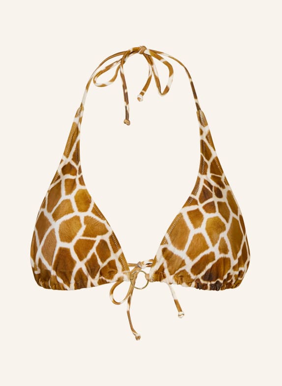 MRS & HUGS Górna część bikini z wiązaniem na szyi JASNOBRĄZOWY / KREMOWY