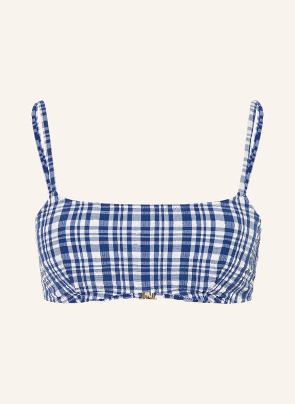 MRS & HUGS Gorsetowy top bikini NIEBIESKI / BIAŁY