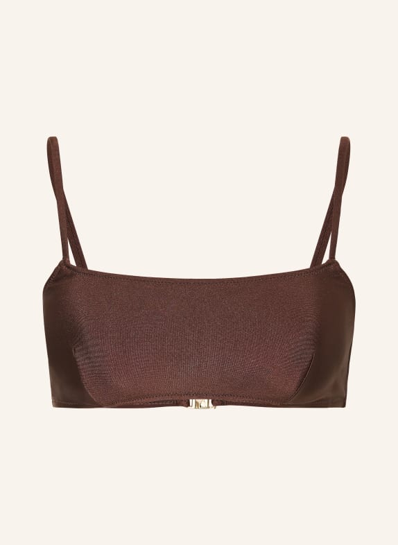 MRS & HUGS Gorsetowy top bikini CIEMNOBRĄZOWY
