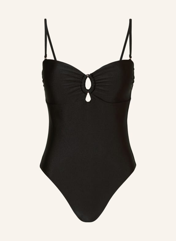 MRS & HUGS Bandeau-Badeanzug mit Cut-outs SCHWARZ