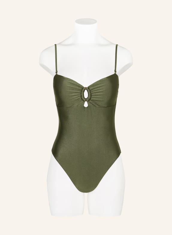 MRS & HUGS Bandeau-badpak met uitsnijdingen GROEN