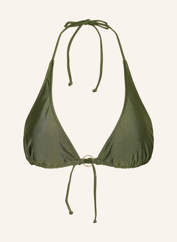 MRS & HUGS Trójkątny stanik bikini OLIWKOWY