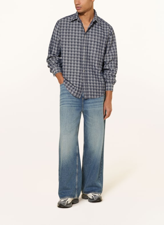 HUGO Overhemd EBALTO Comfort Fit DONKERBLAUW / WIT
