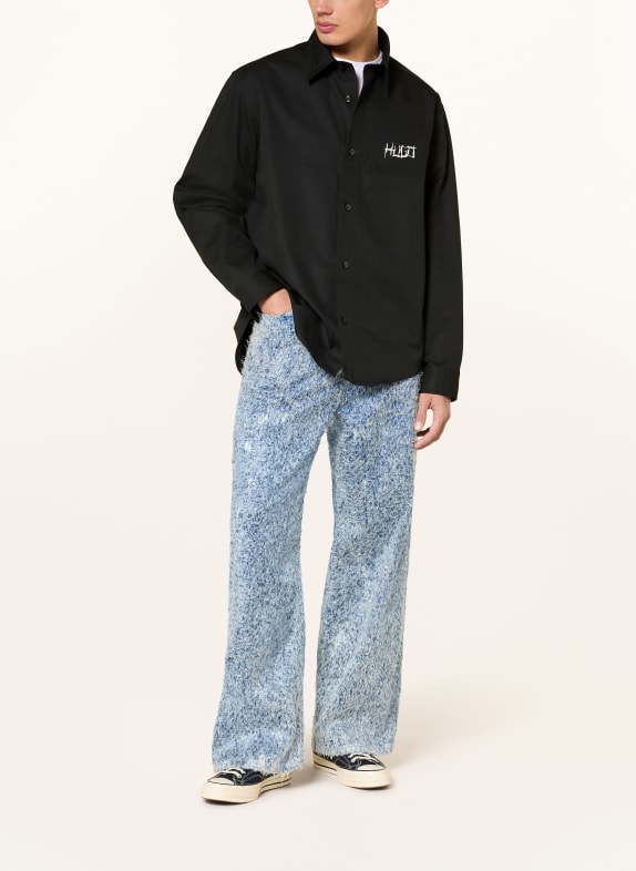 HUGO Overshirt EBOLT ZWART / WIT