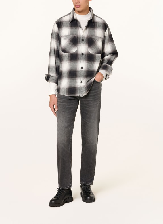 HUGO Flanellen overshirt ERATO WIT / GRIJS / ZWART