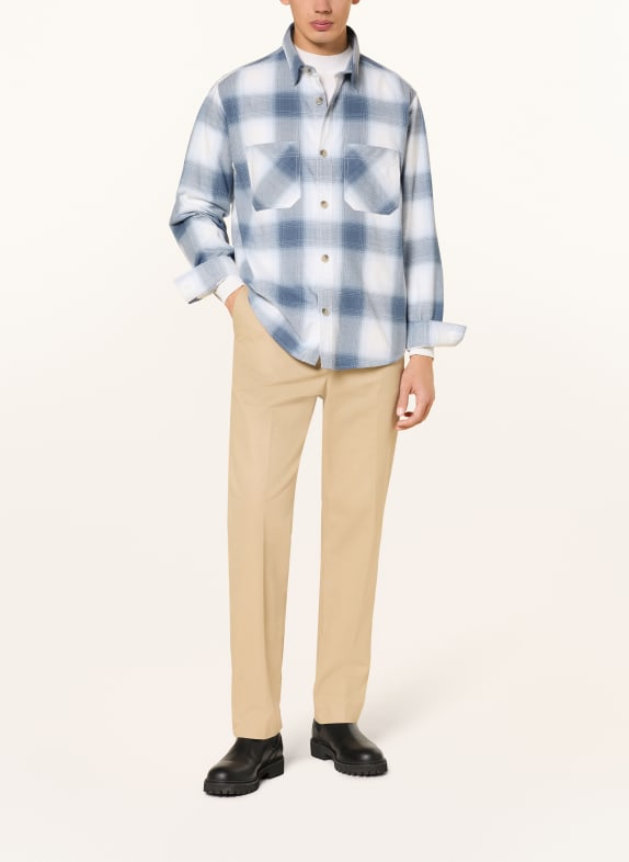 HUGO Flanell-Overshirt ERATO WEISS / HELLBLAU