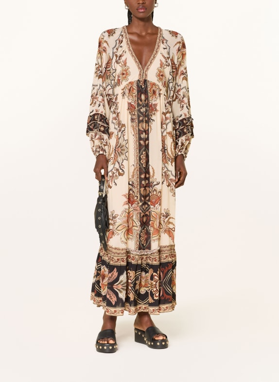 FARM RIO Kleid MAJESTIC GARDEN HELLBRAUN / BRAUN / SCHWARZ