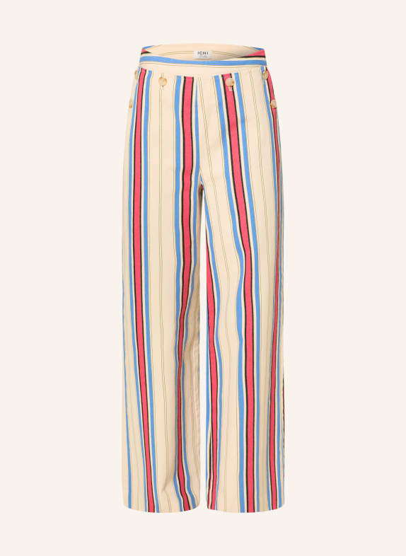 ICHI Spodnie IHFANIA BEŻOWY / CZERWONY / NIEBIESKI