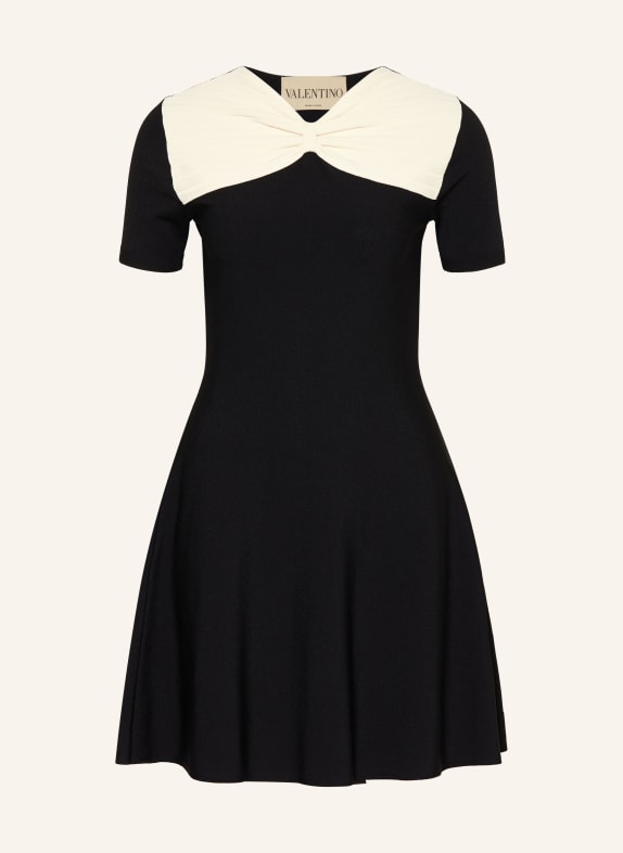 VALENTINO Strickkleid SCHWARZ / CREME