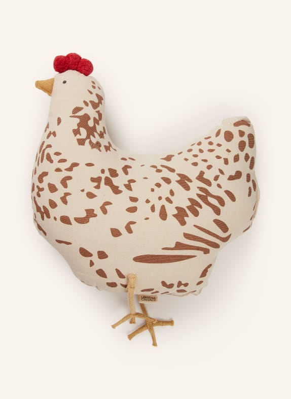 LORENA CANALS Dekokissen CHICKEN BEIGE / ROT / DUNKELGELB