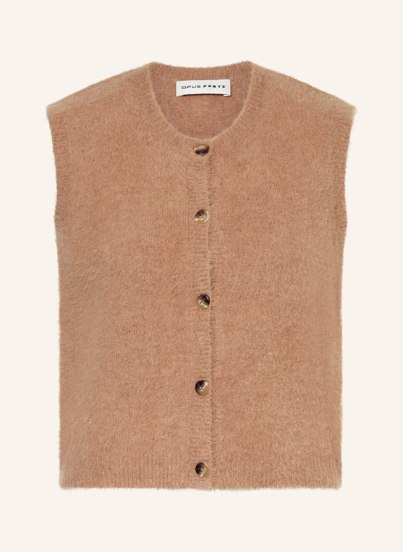 OPUS PANTS Strickweste PORAH HELLBRAUN