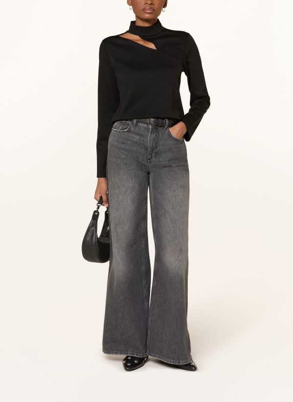 monari Longsleeve met uitsnijding ZWART