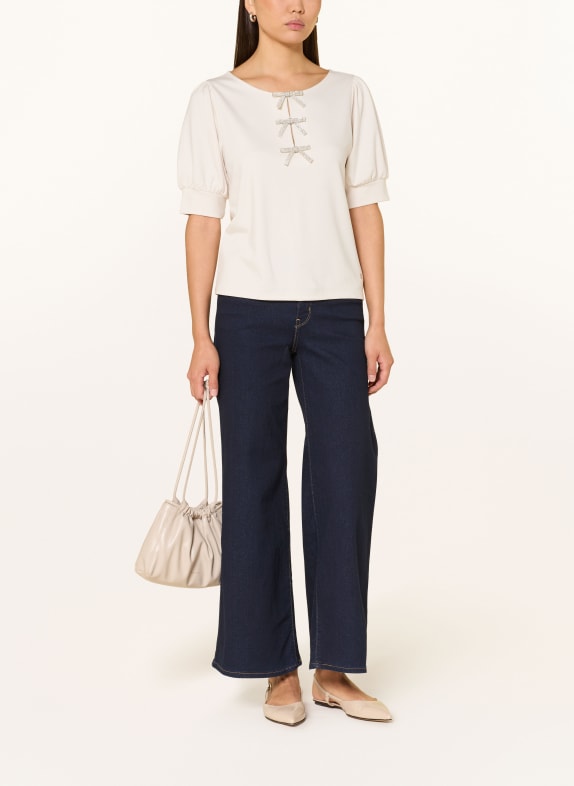 monari Blouse van jersey met sierstenen ECRU