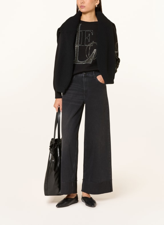 monari Pullover mit Schmucksteinen SCHWARZ