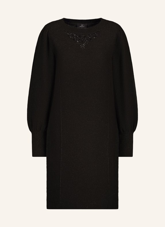 monari Strickkleid mit Glitzergarn und Schmucksteinen SCHWARZ