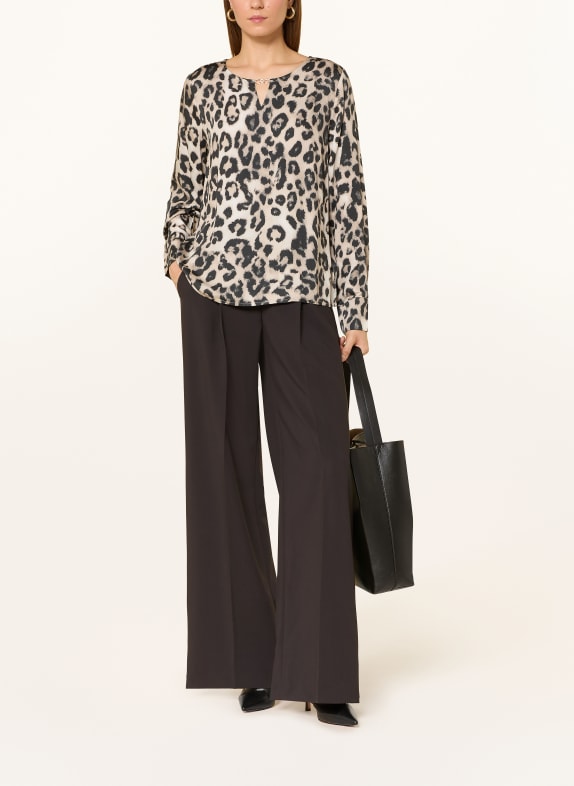 monari blouse BEIGE / ZWART
