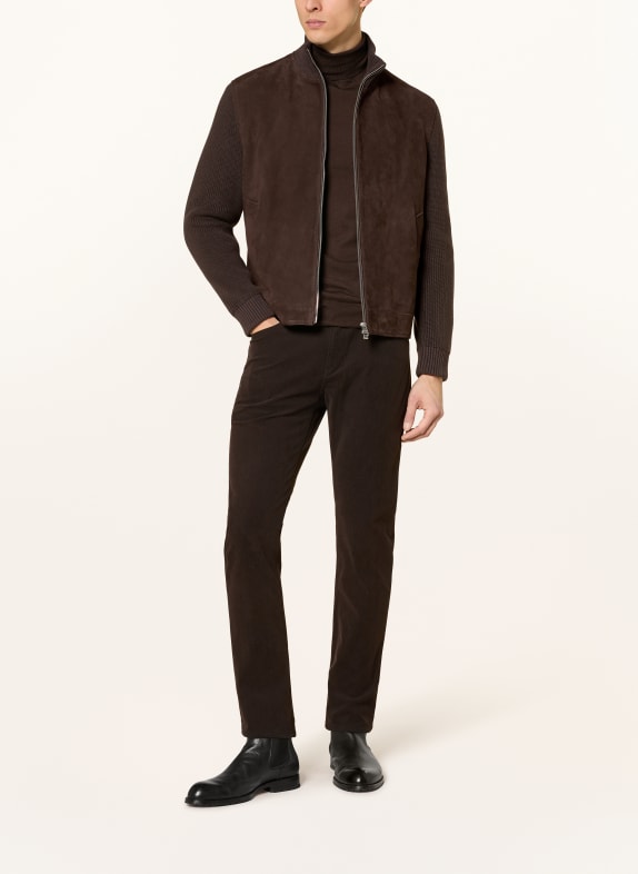 BOSS Lederjacke MAVEN DUNKELBRAUN