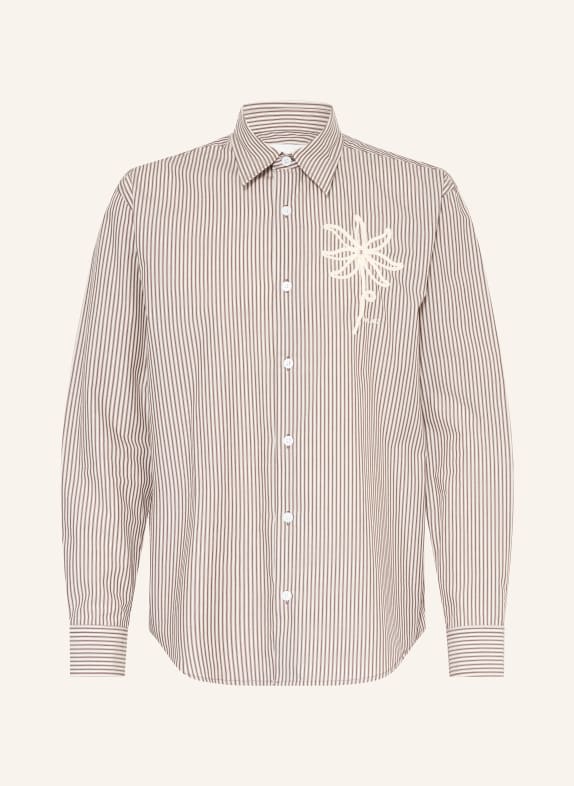 NN.07 Hemd QUINSY Regular Fit BRAUN / ECRU