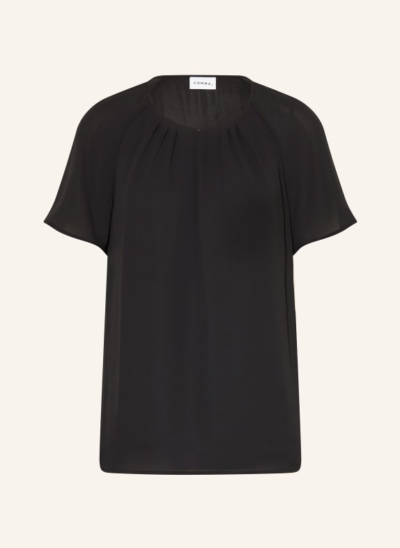 comma blouse shirt BLACK