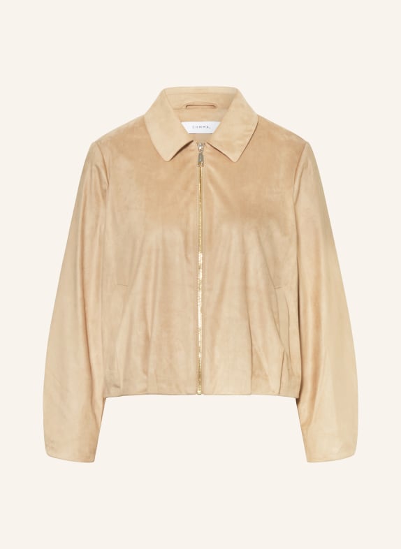 comma Bunda v koženém vzhledu SVĚTLE HNĚDÁ