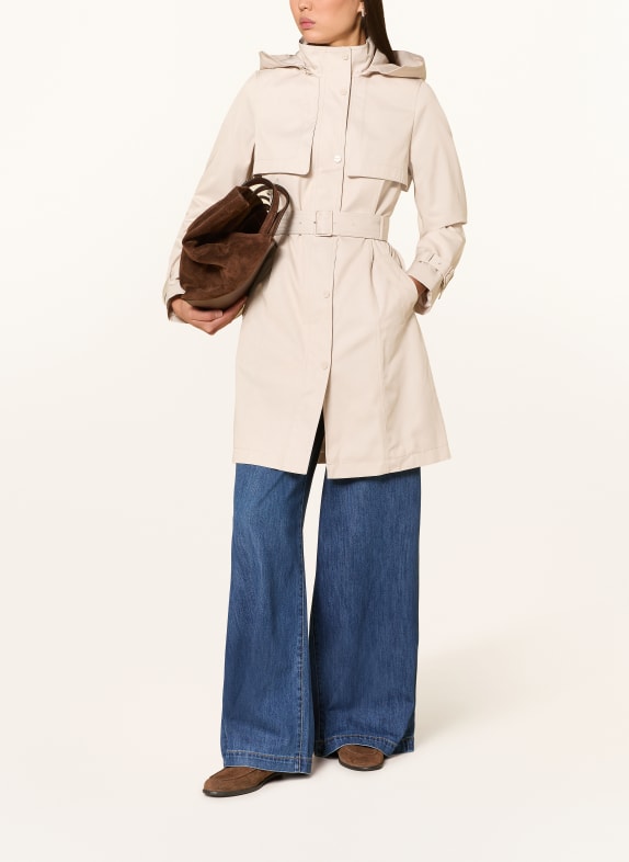 comma Trenchcoat mit abnehmbarer Kapuze BEIGE