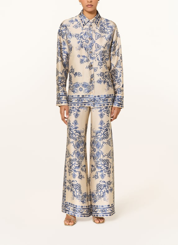 LIU JO Marlene-broek van satijn LICHTGEEL / BLAUW