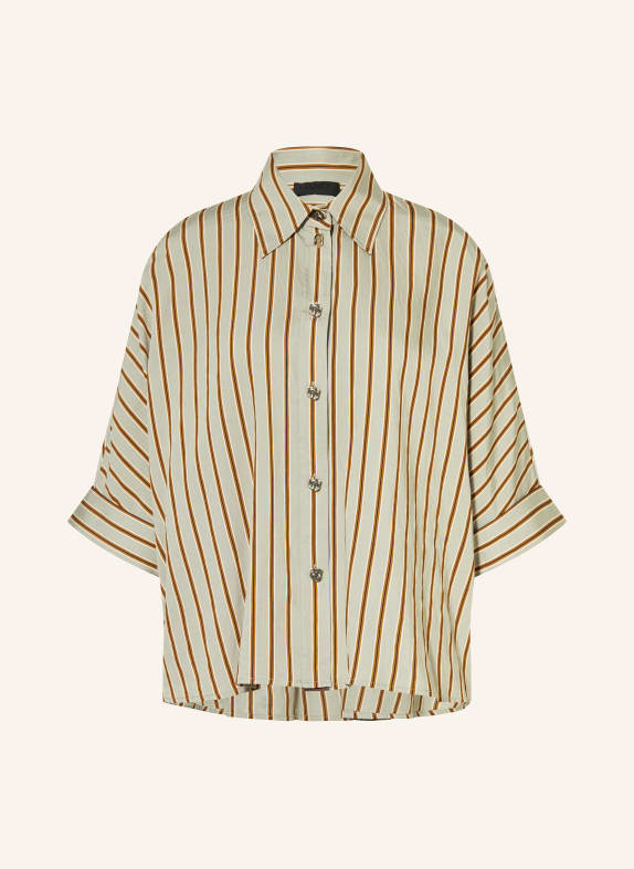 LIU JO Oversized-Hemdbluse MINT / BRAUN / DUNKELBLAU