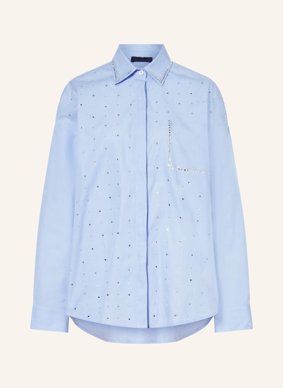 LIU JO Košile s ozdobnými kameny TMAVĚ MODRÁ