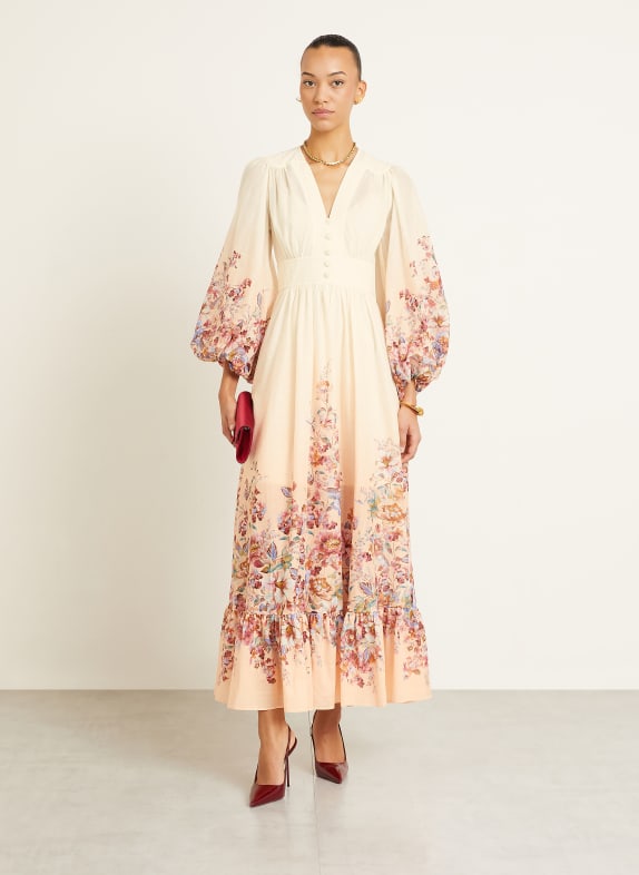 ZIMMERMANN Kleid AWAKEN ECRU / HELLORANGE