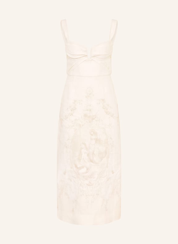 ZIMMERMANN Leinenkleid DRAPE CREME / TAUPE