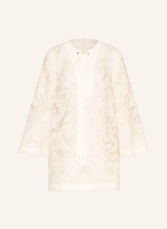 ZIMMERMANN Leinenkleid CREME / TAUPE