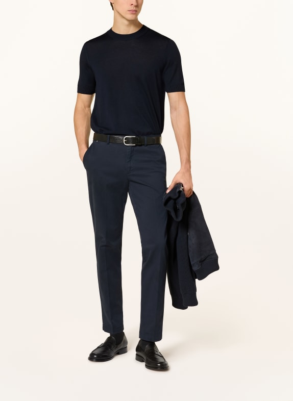 BOSS Tricou tricotat UMAURO ALBASTRU ÎNCHIS