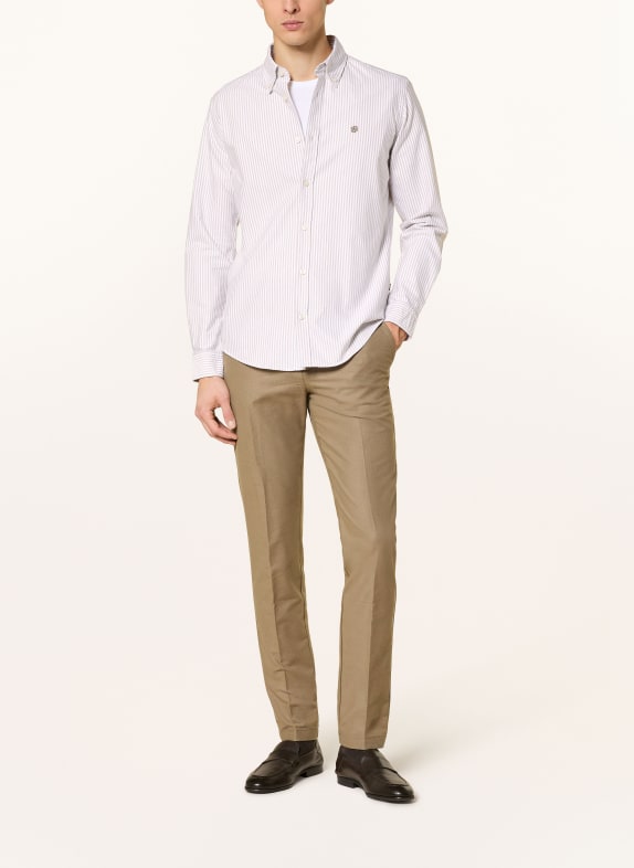 BOSS Skjorte ROAN Slim Fit HVID / LYSEBLÅ