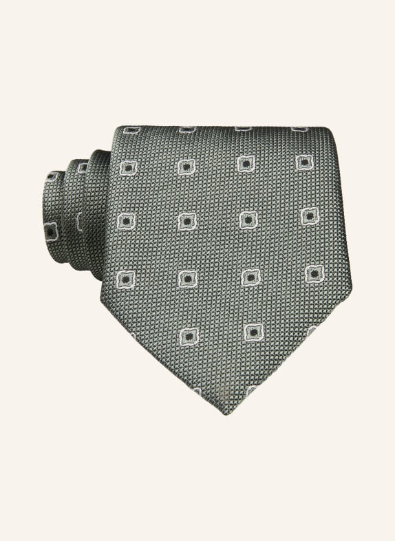 BOSS necktie OLIVE / WHITE / BLACK