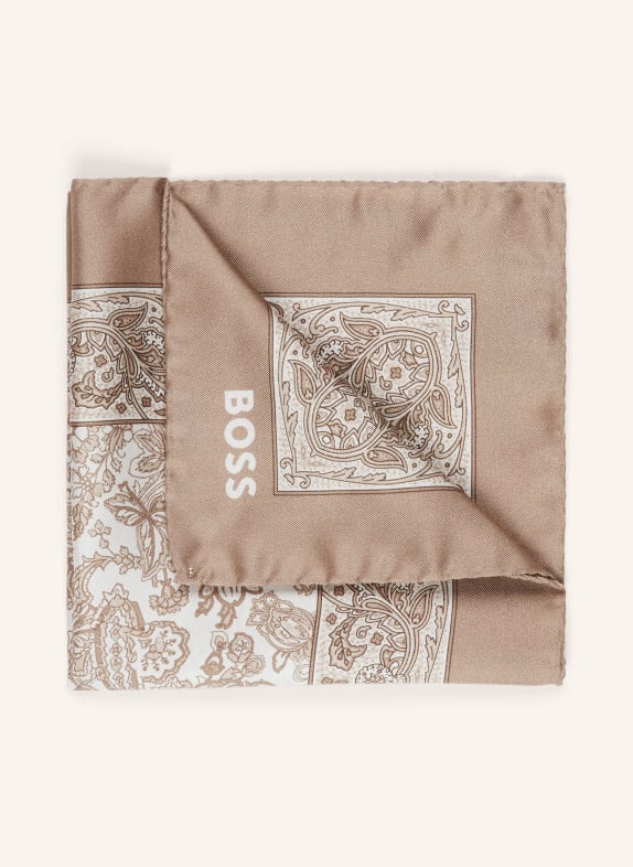 BOSS pocket square BEIGE / WHITE