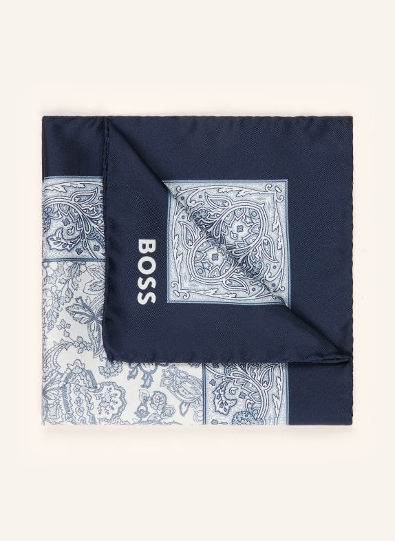 BOSS pocket square LIGHT GRAY / DARK BLUE / WHITE
