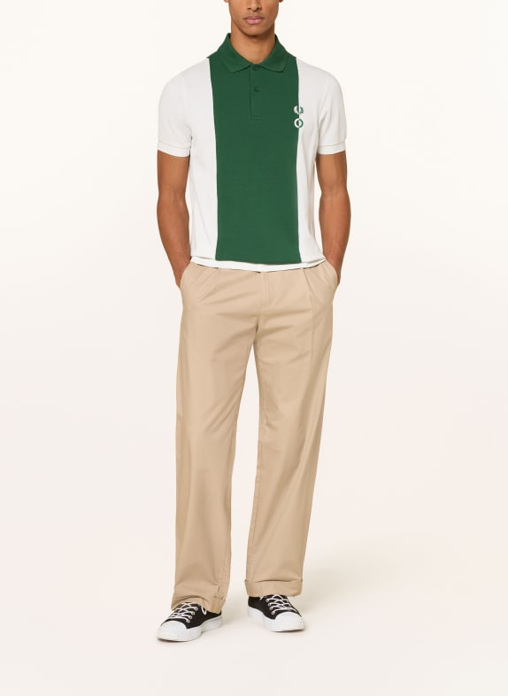 FRED PERRY Piqué poloshirt ECRU / DONKERGROEN