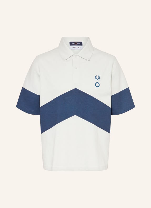 FRED PERRY Jersey-Poloshirt ECRU / DUNKELBLAU
