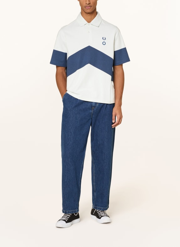 FRED PERRY Jersey poloshirt ECRU / DONKERBLAUW